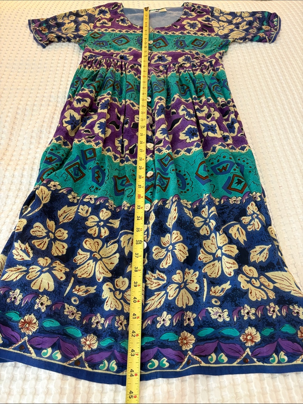 La Cera Cotton Patio Cottagecore Women’s Bohemian Floral Button Front Dress SZ M - Picture 6 of 6